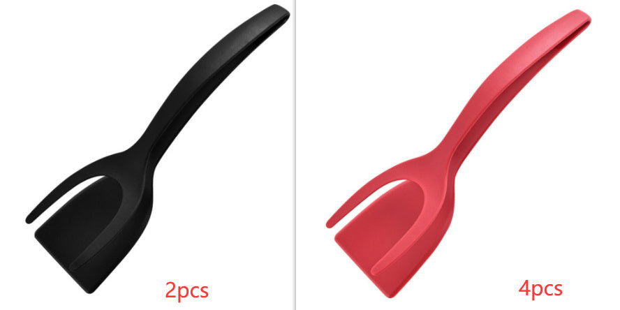 2 In 1 Grip And Flip Spatula Tongs Overturned Kitchen Accessories - - #tag1#