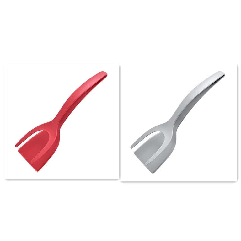 2 In 1 Grip And Flip Spatula Tongs Overturned Kitchen Accessories - - #tag1#
