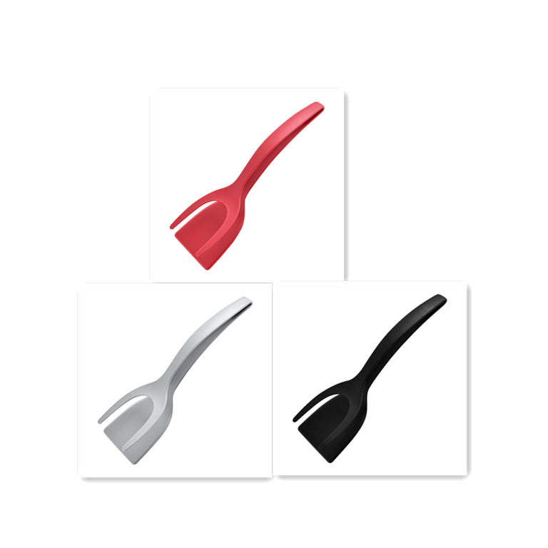 2 In 1 Grip And Flip Spatula Tongs Overturned Kitchen Accessories - - #tag1#