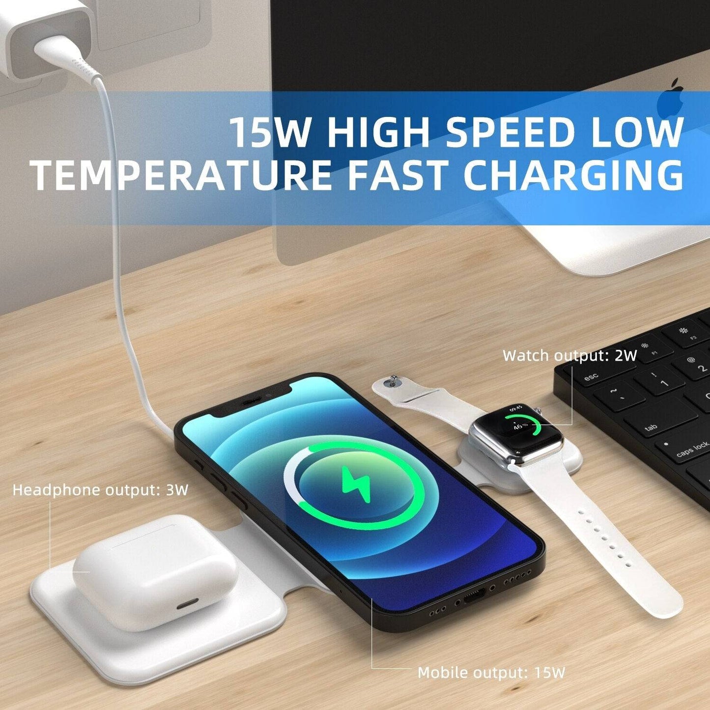 3-in-1 Magnetic Wireless Charging Station - - #tag1#