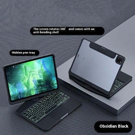 360 Swivel Keyboard Clear Case For IPad Cover With Pen Slot - - #tag1#