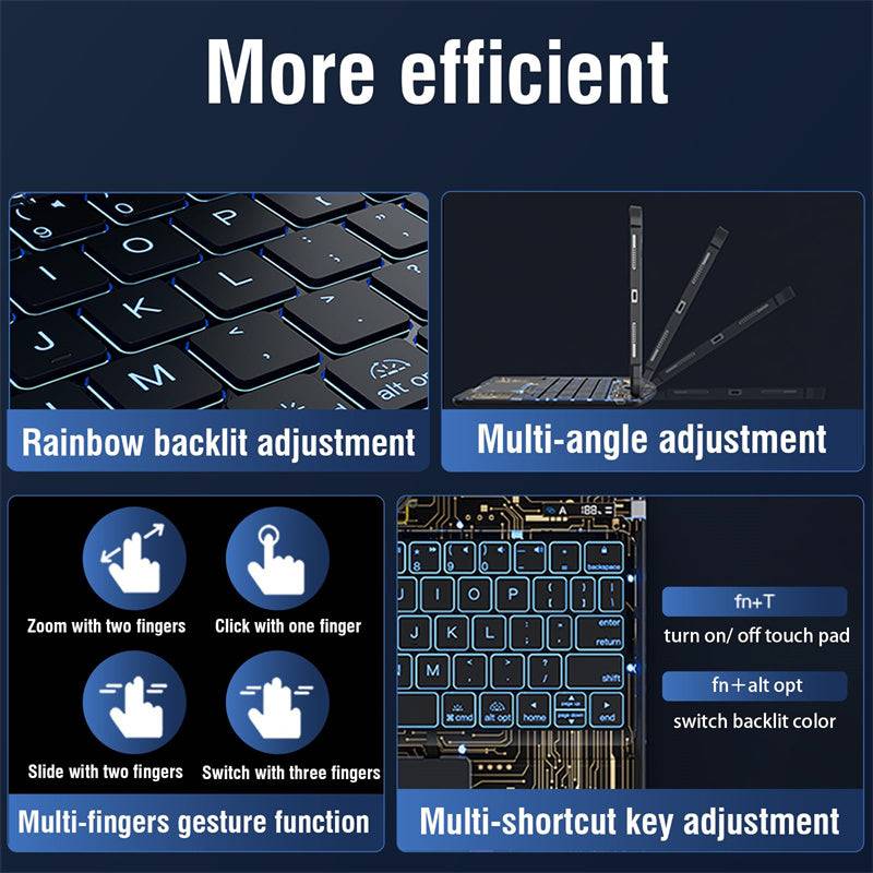 360 Swivel Keyboard Clear Case For IPad Cover With Pen Slot - - #tag1#