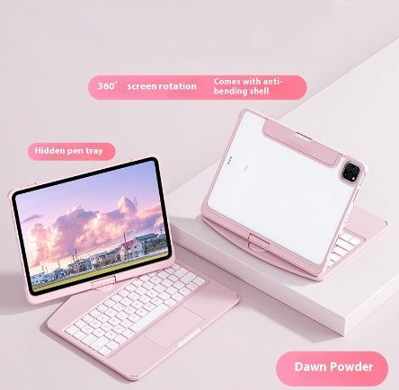 360 Swivel Keyboard Clear Case For IPad Cover With Pen Slot - - #tag1#