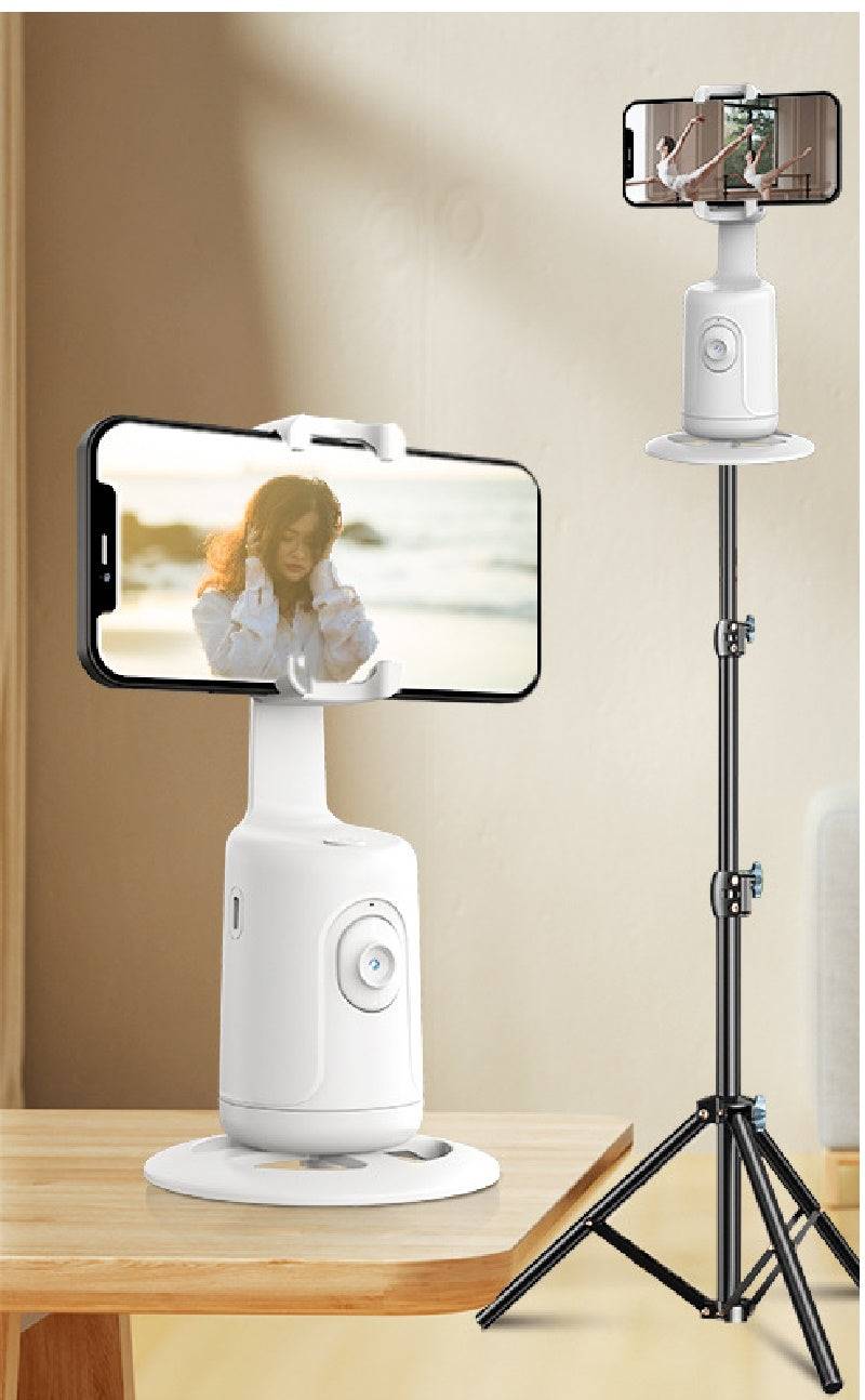 360° AI Face Tracking Phone Holder with Hand Gesture Recognition and Tripod - - #tag1#