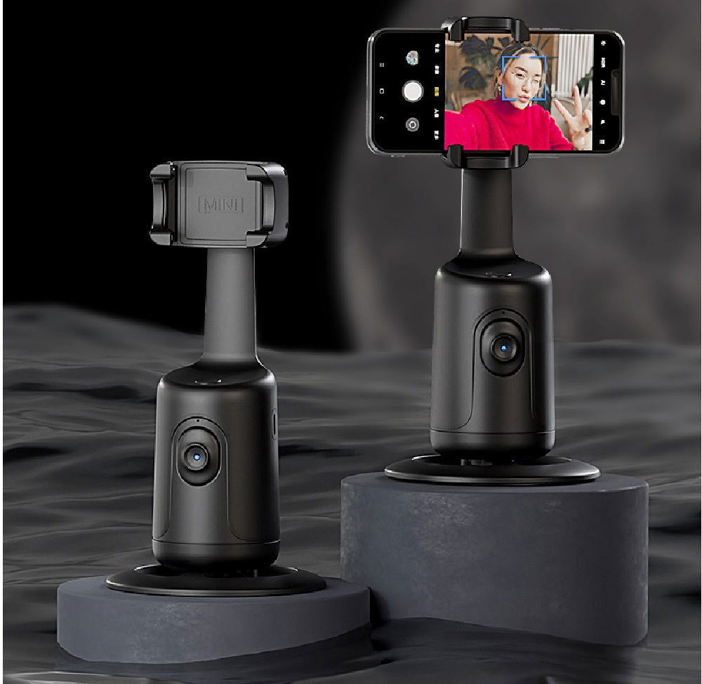 360° AI Face Tracking Phone Holder with Hand Gesture Recognition and Tripod - - #tag1#