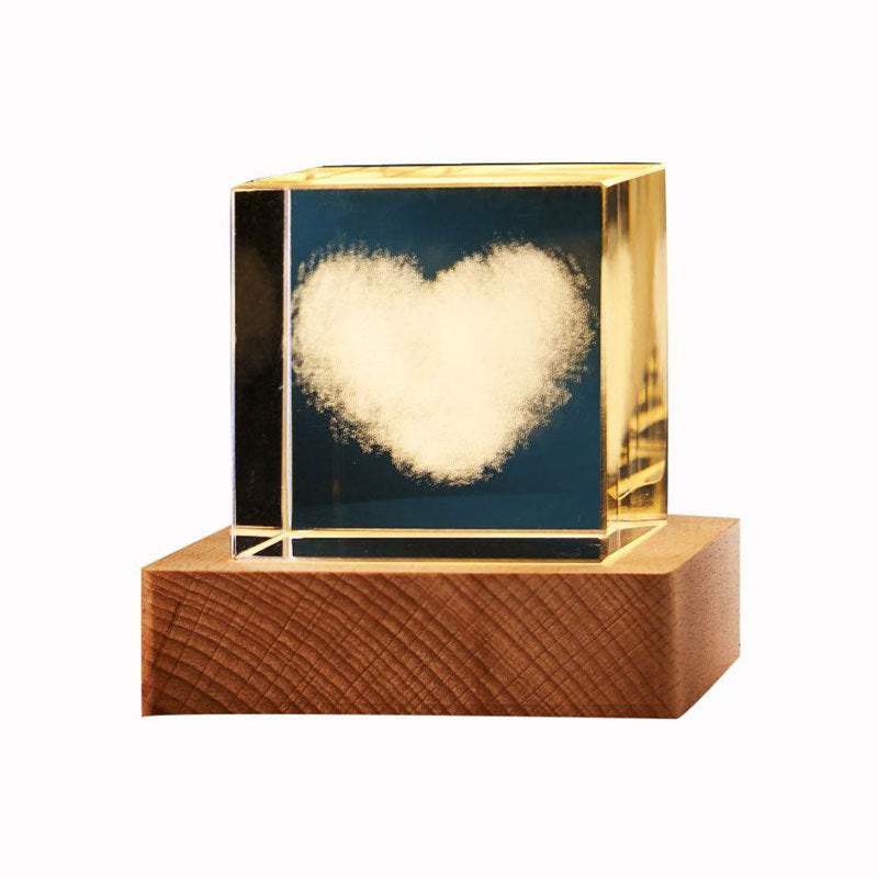 3D Transparent Crystal Cube Desktop Decoration Small Night Lamp - - #tag1#