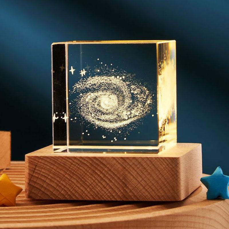 3D Transparent Crystal Cube Desktop Decoration Small Night Lamp - - #tag1#