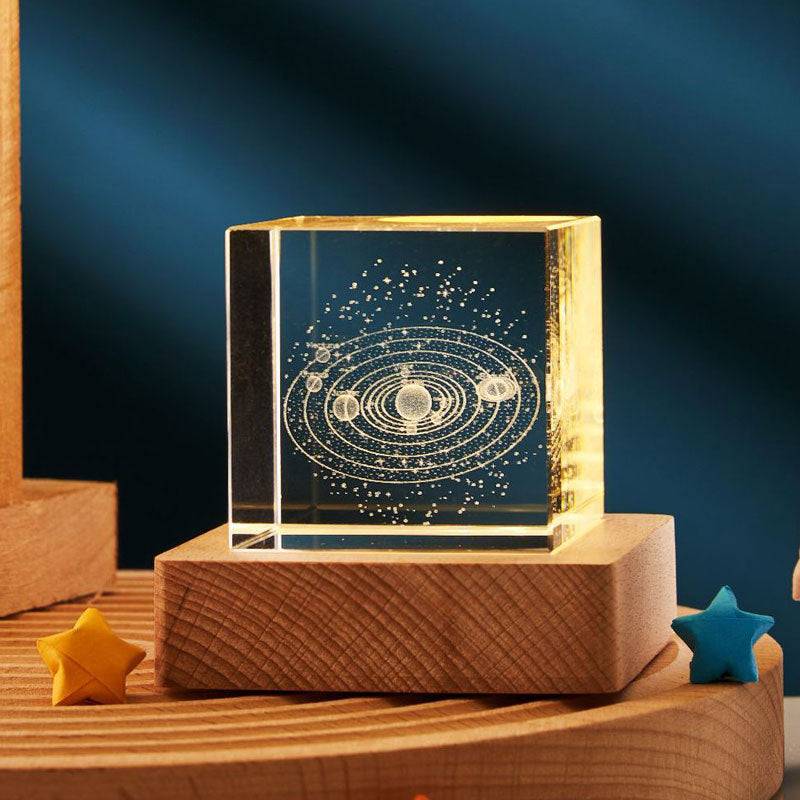 3D Transparent Crystal Cube Desktop Decoration Small Night Lamp - - #tag1#