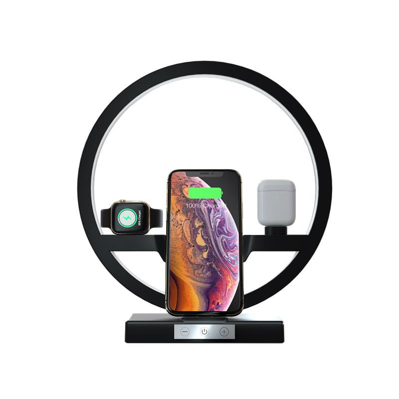 4-in-1 Wireless Charging Bedside Lamp - - #tag1#