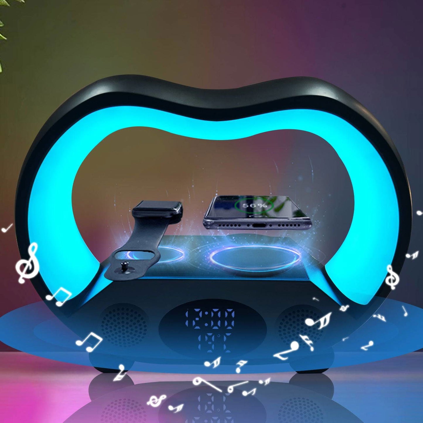 6 In 1 Smart Remote Control Bluetooth Ambience Intelligent LED Table Lamp - - #tag1#