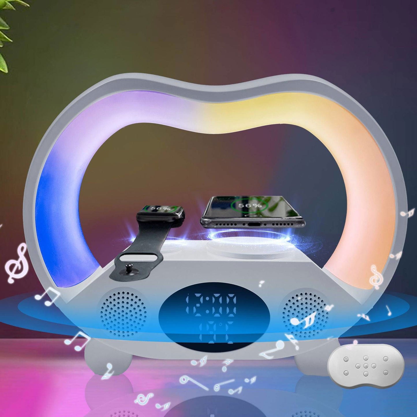 6 In 1 Smart Remote Control Bluetooth Ambience Intelligent LED Table Lamp - - #tag1#