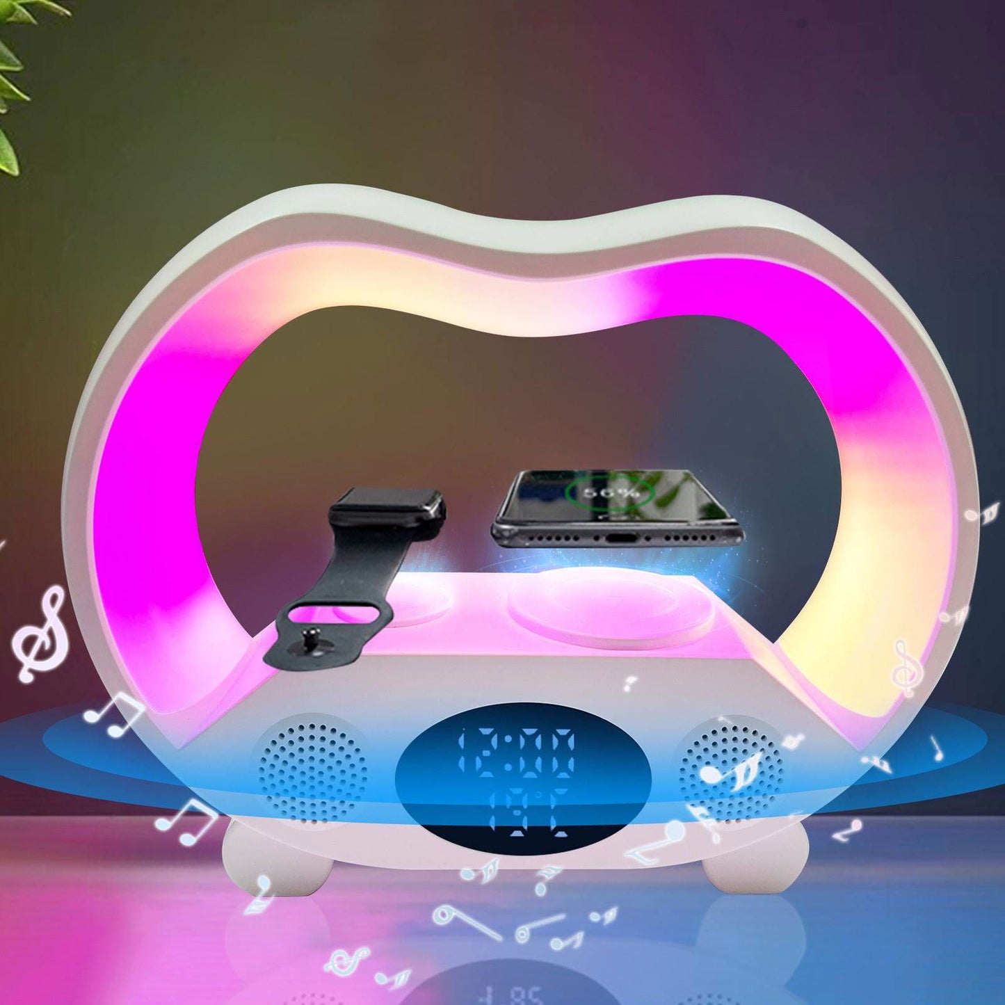 6 In 1 Smart Remote Control Bluetooth Ambience Intelligent LED Table Lamp - - #tag1#