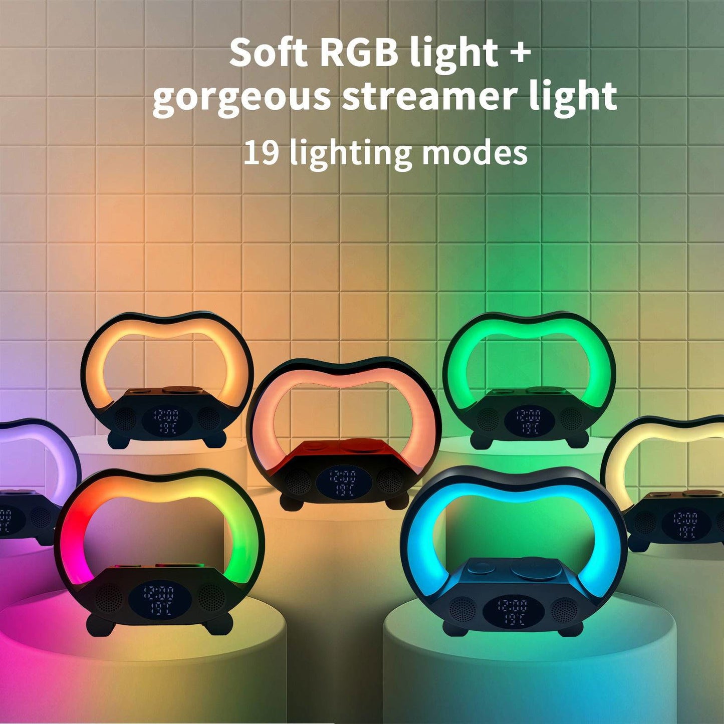 6 In 1 Smart Remote Control Bluetooth Ambience Intelligent LED Table Lamp - - #tag1#