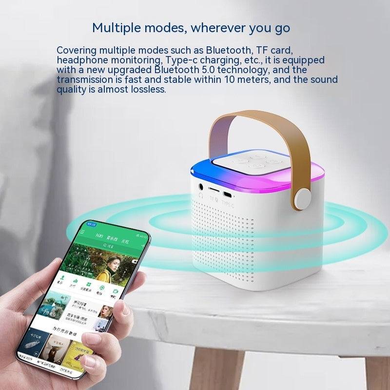 TopTrendyProduct Karaoke Machine Bluetooth Speaker With 2 Wireless Mic RGB Light ZAG home
