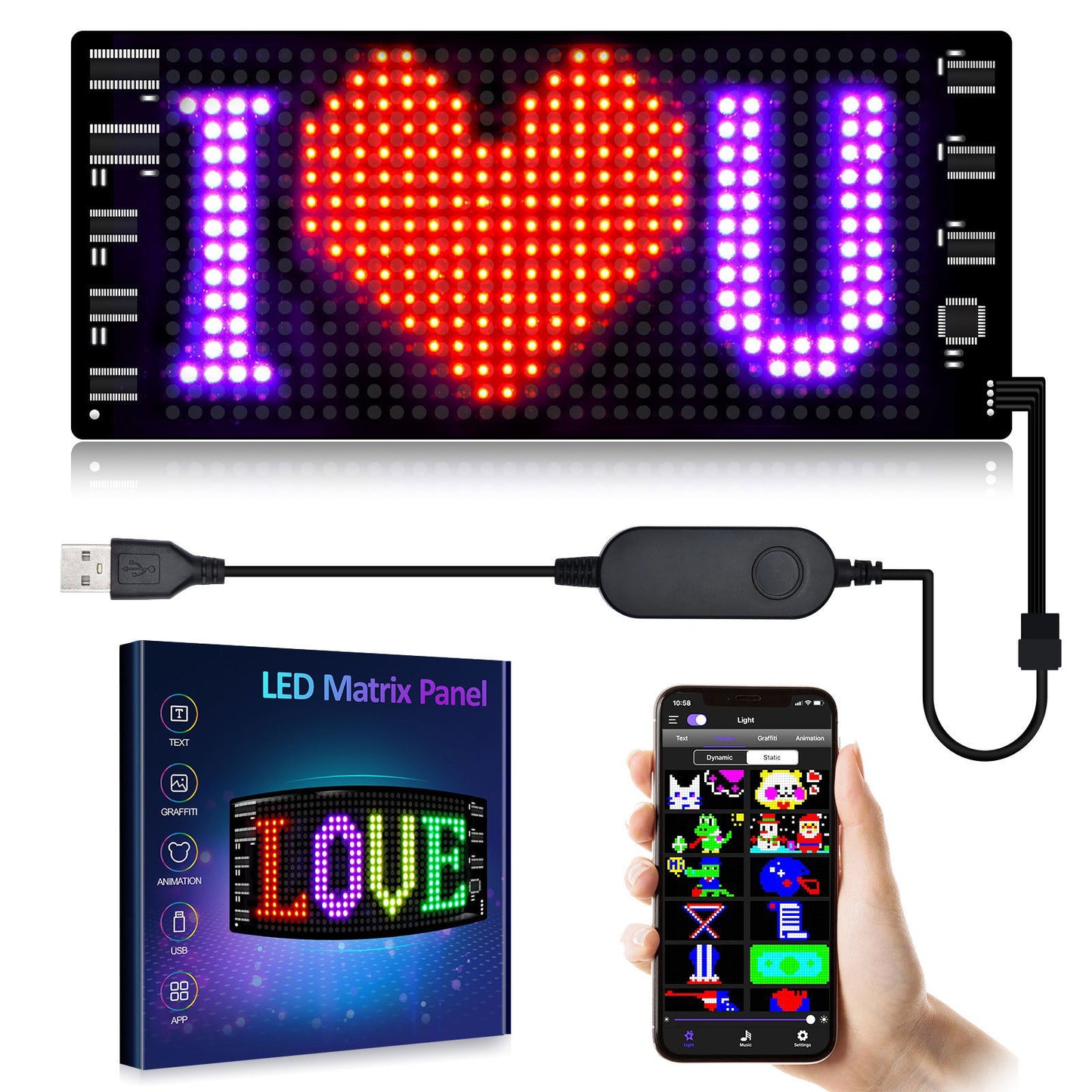 Programmable Car LED Sign - TopTrendyProduct - - #tag1# - #tag2#