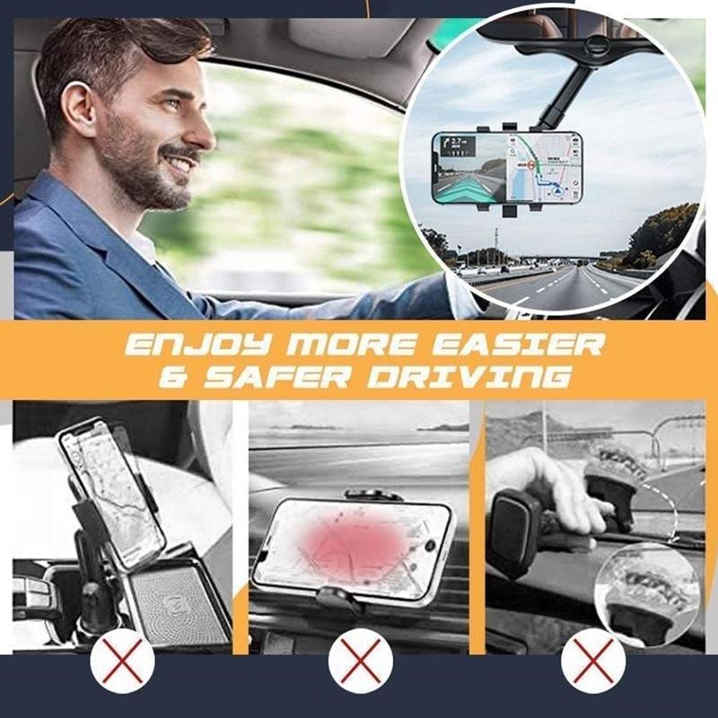 Rearview Mirror Rotatable Phone Holder For Car - TopTrendyProduct - - #tag1# - #tag2#