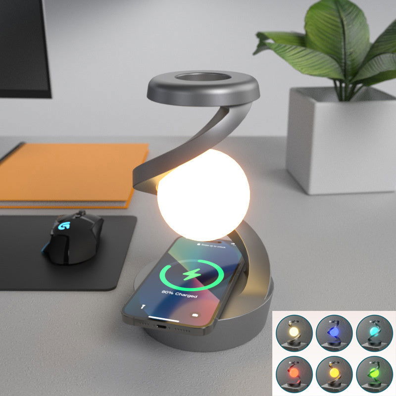 Rotating Moon Desk Lamp With Phone Wireless Charging - TopTrendyProduct - - #tag1# - #tag2#
