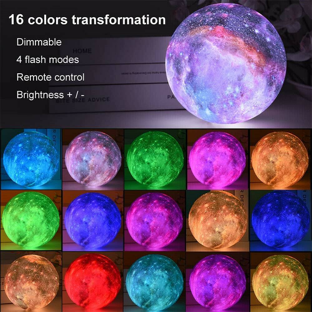 3D Galaxy Night Lunar Light Touch Color Changing Moon Lamp -  - #tag1# 