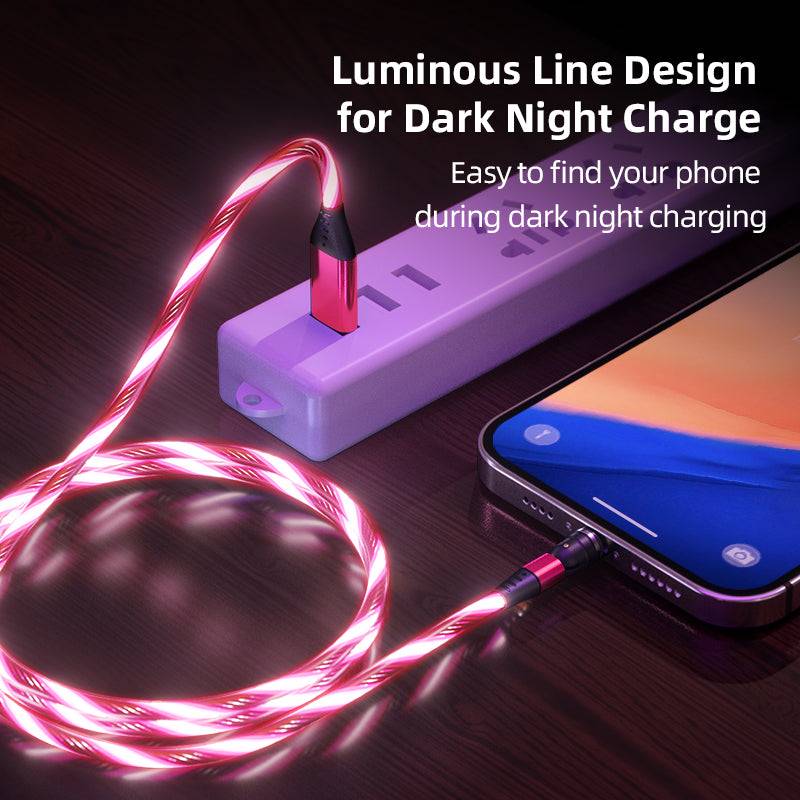 540 Rotate Luminous Magnetic Phone Charging Cable -  - #tag1# 