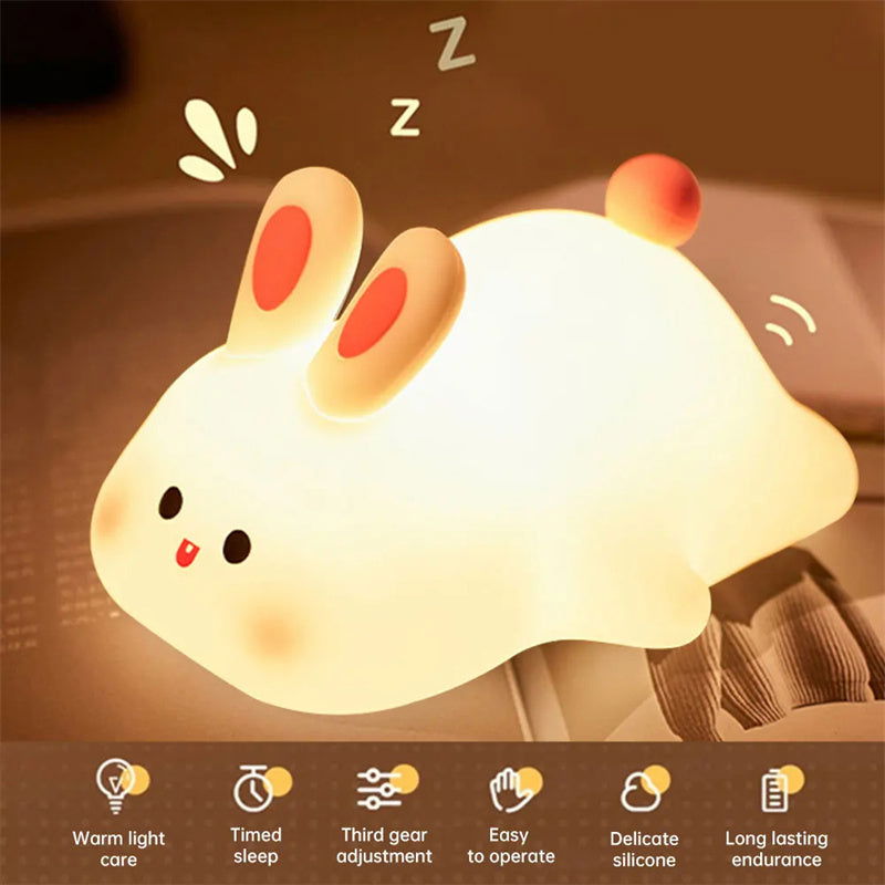 TopTrendyProduct Cute Rabbit Silicone LED Night Light Touch Sensor ZAG home indoor lighting night lights