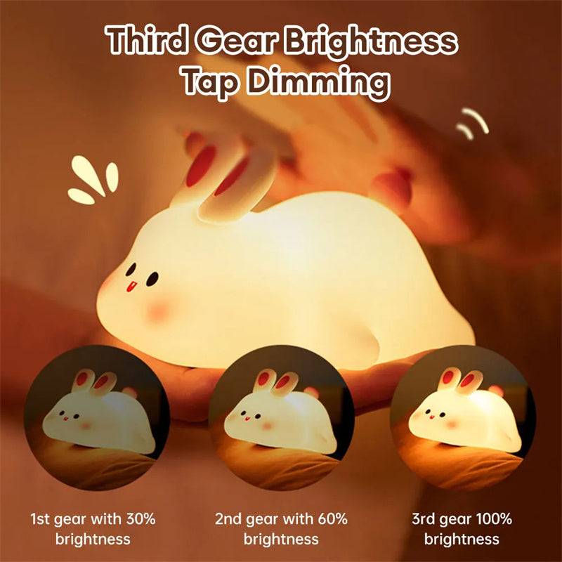 TopTrendyProduct Cute Rabbit Silicone LED Night Light Touch Sensor ZAG home indoor lighting night lights