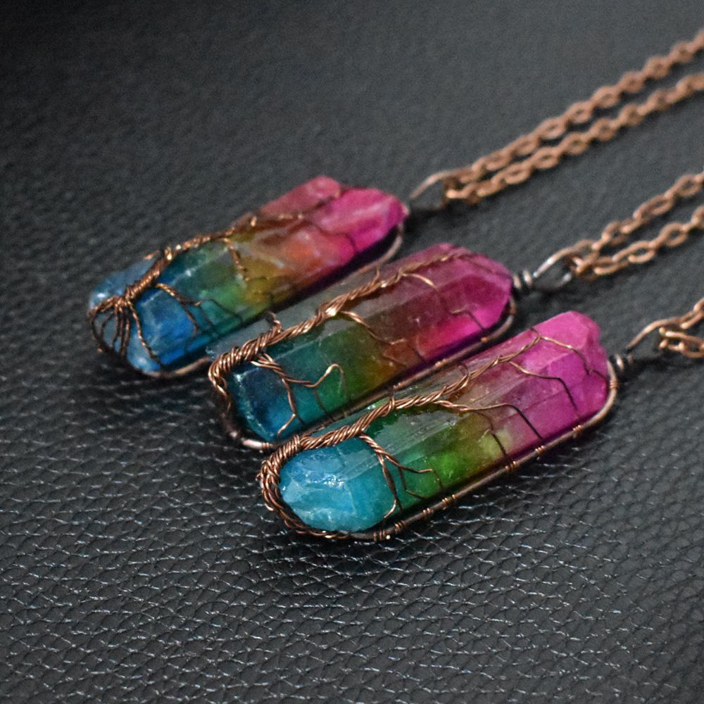 TopTrendyProduct Hot Stone Crystal Pillar Tree Of Life Pendant ZAG Jewellery