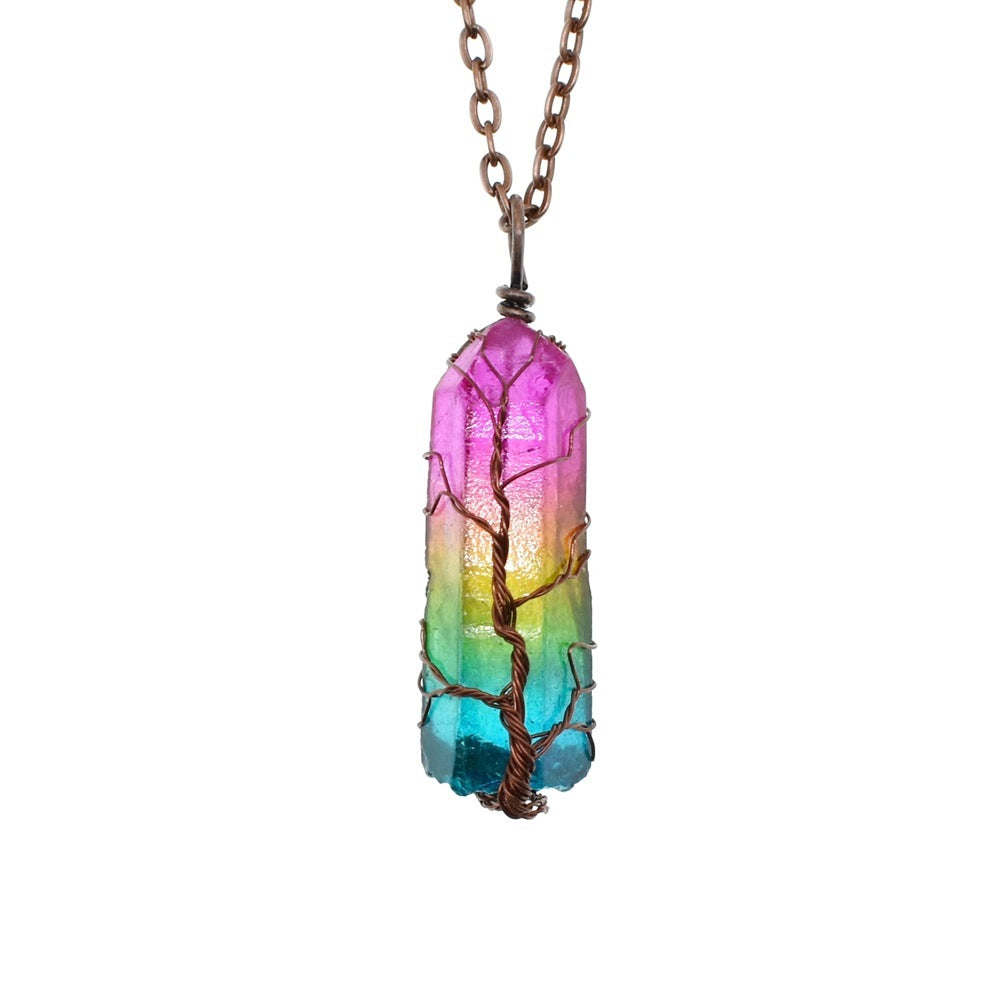 TopTrendyProduct Hot Stone Crystal Pillar Tree Of Life Pendant ZAG Jewellery