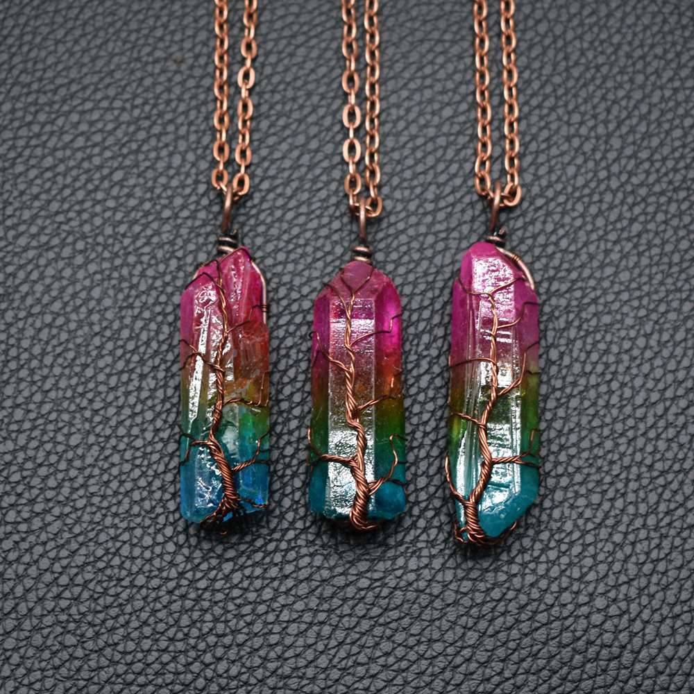 TopTrendyProduct Hot Stone Crystal Pillar Tree Of Life Pendant ZAG Jewellery