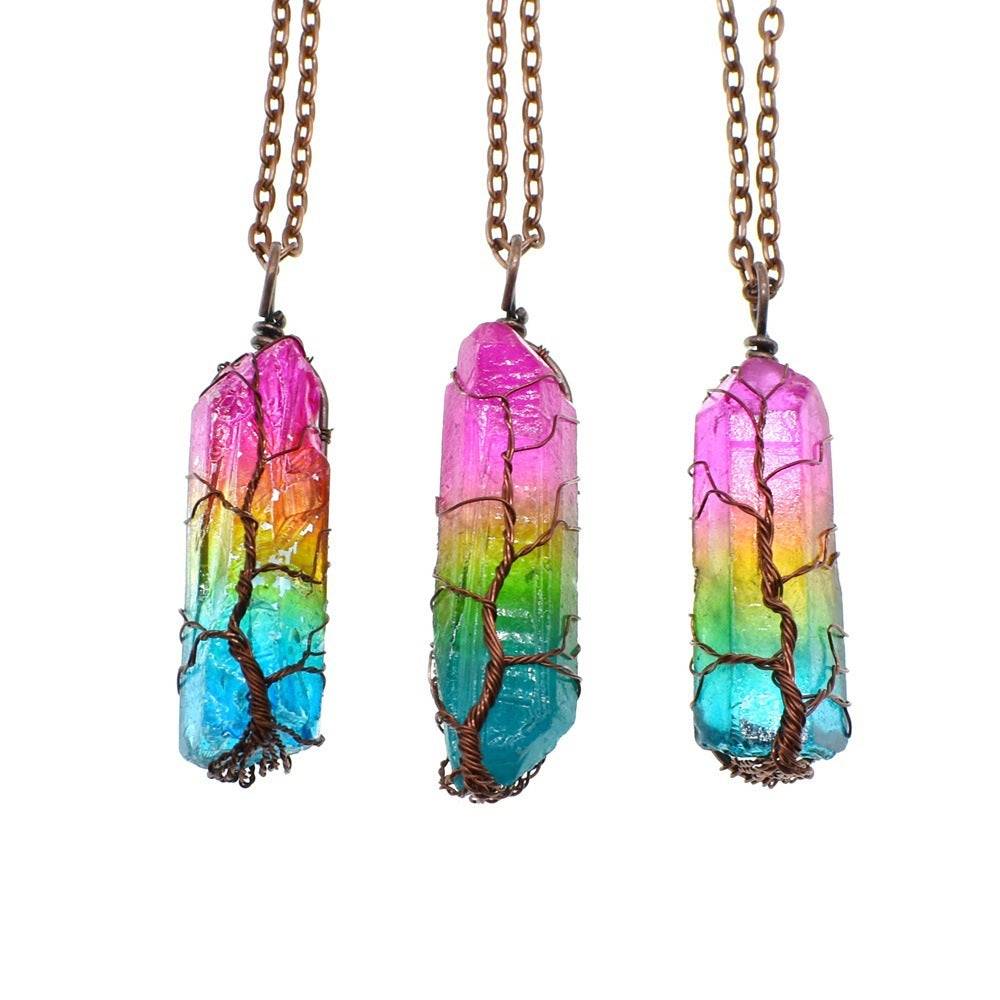 TopTrendyProduct Hot Stone Crystal Pillar Tree Of Life Pendant ZAG Jewellery