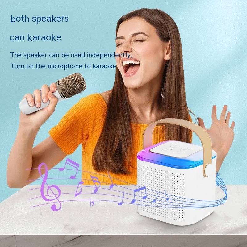 TopTrendyProduct Karaoke Machine Bluetooth Speaker With 2 Wireless Mic RGB Light ZAG home