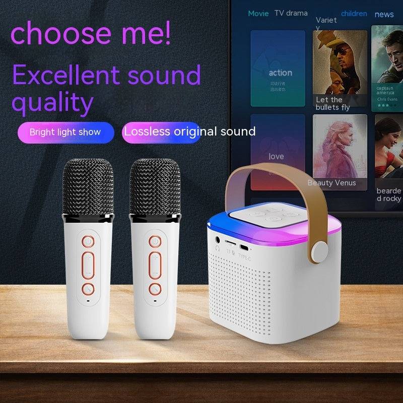 TopTrendyProduct Karaoke Machine Bluetooth Speaker With 2 Wireless Mic RGB Light ZAG home