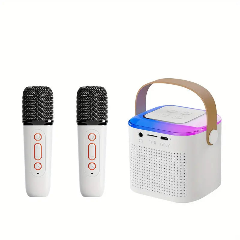 TopTrendyProduct Karaoke Machine Bluetooth Speaker With 2 Wireless Mic RGB Light ZAG home