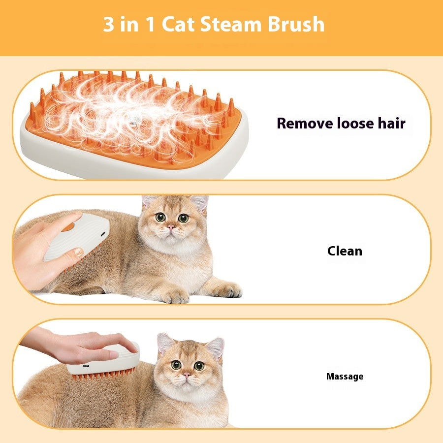 TopTrendyProduct Pets Steam Brush Spray Massage Comb Grooming Tools ZAG Pet Supplies