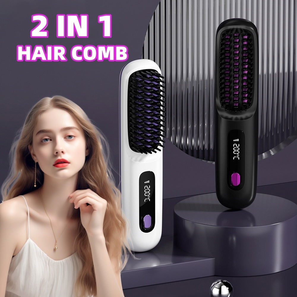 Portable Wireless 2 In 1 Hair Straightener Hot Curler - TopTrendyProduct -  - #tag1# - #tag2#